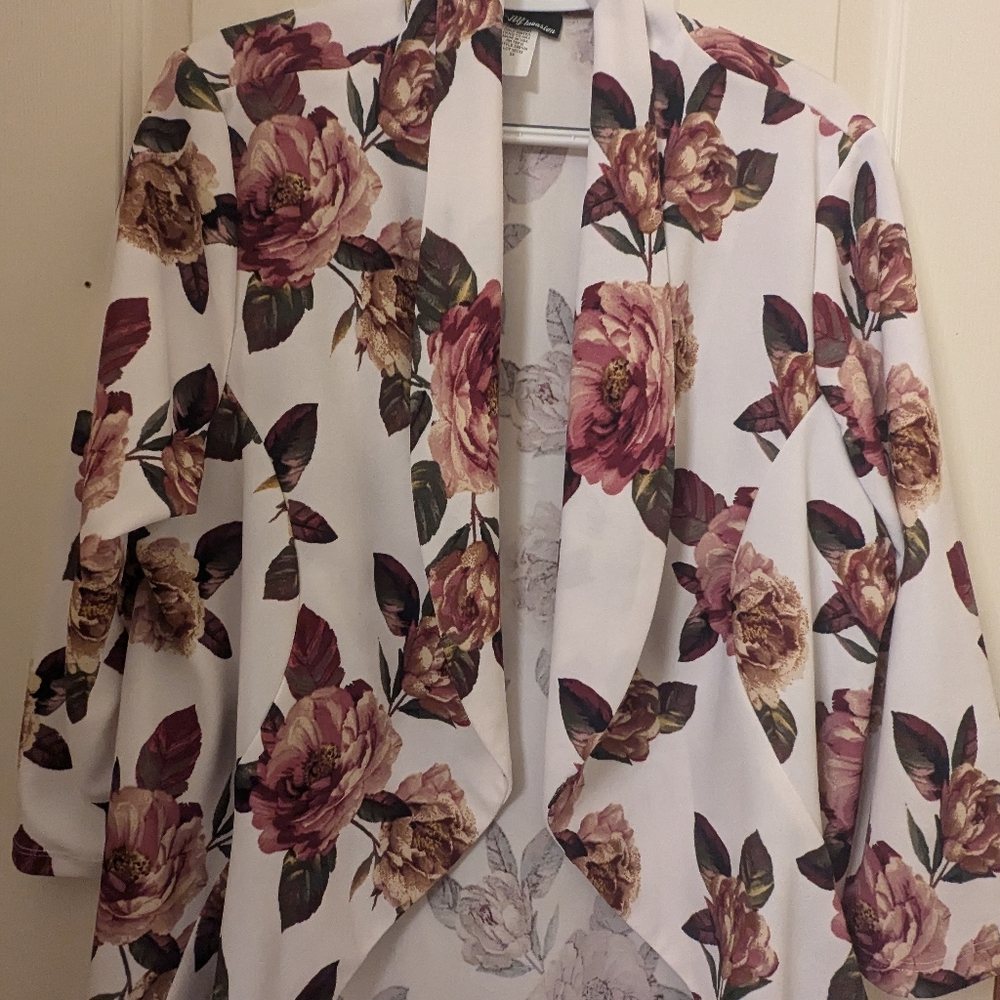 NY Invasion Open Angled Rose Blazer Size 2X
